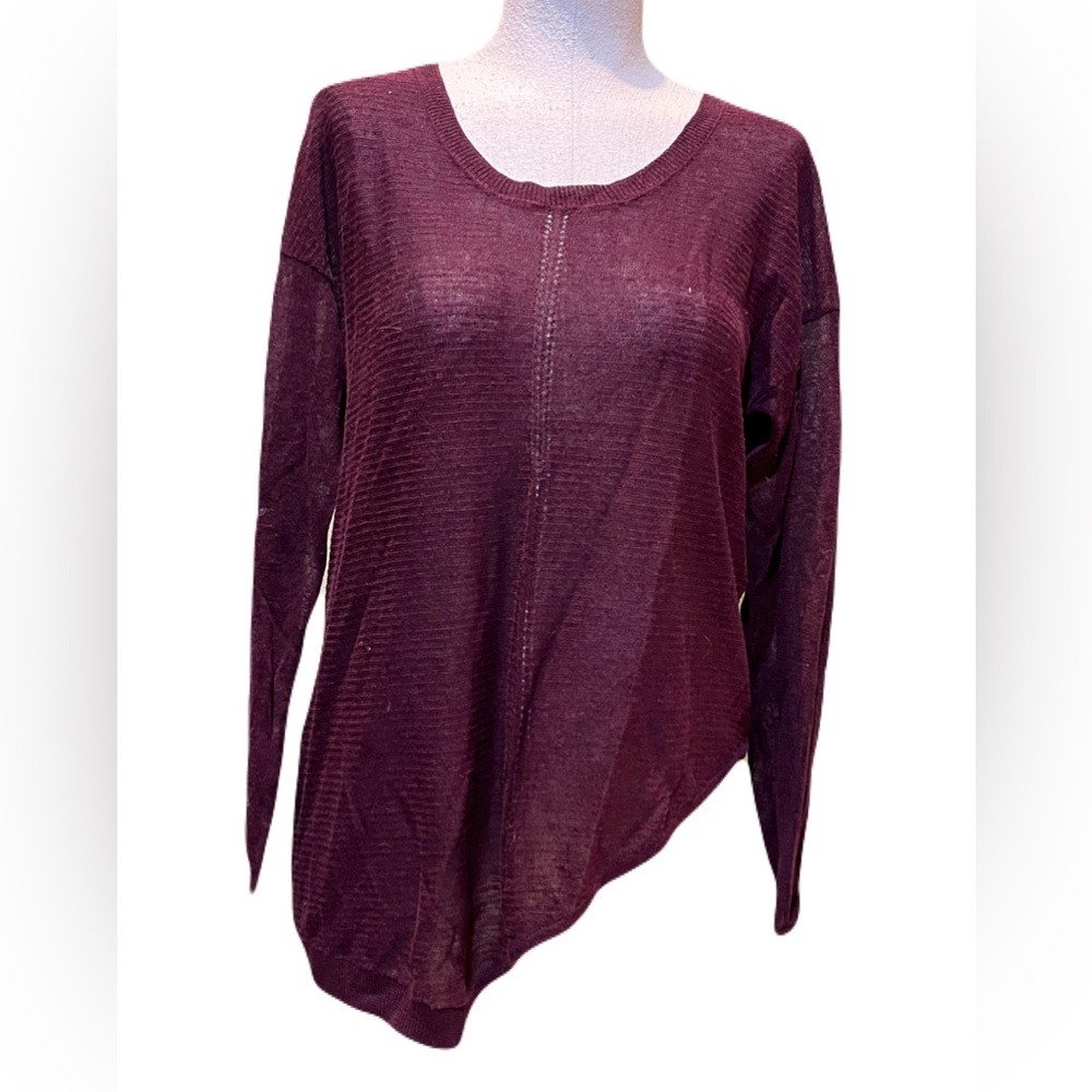 Vera Wang, dark burgundy, thin knit sweater